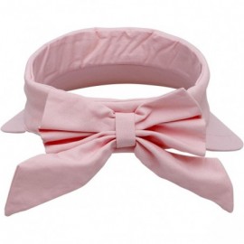 Visors Women's Packable Wide Brim SPF 50+ UV Protection Sun Visor Hat w/Bow - Pink - C118CAKNAY9 $16.76