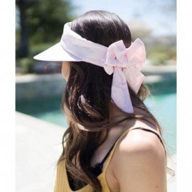 Visors Women's Packable Wide Brim SPF 50+ UV Protection Sun Visor Hat w/Bow - Pink - C118CAKNAY9 $16.76