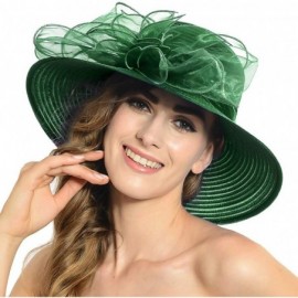 Sun Hats Women's Organza Church Kentucky Derby Dress Tea Party Wedding Hat - Green - CQ18NRDLM05 $27.67