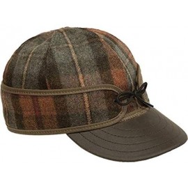 Baseball Caps Original Kromer Cap - Winter Wool Hat with Leather - Partridge Plaid - CB18YURRDYA $90.58