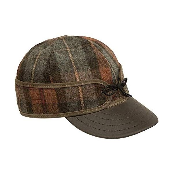 Baseball Caps Original Kromer Cap - Winter Wool Hat with Leather - Partridge Plaid - CB18YURRDYA $50.19