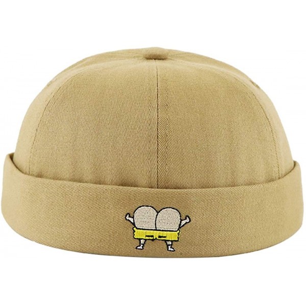 Skullies & Beanies Retro Rolled Cuff Skull Caps Brimless Beanie Hats for Men/Women - B-dark Beige(graphic) - C618WXOXU63 $18.06