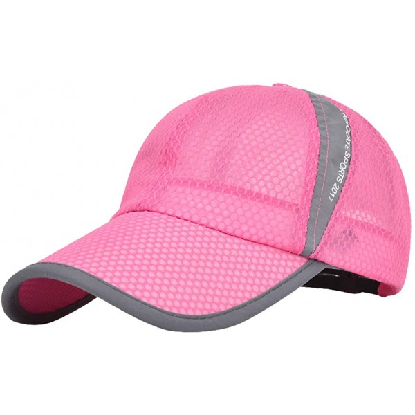 Baseball Caps Men's Summer Outdoor Sport Baseball Cap Mesh Hat Running Visor Sun Caps - Pink-2 - CY18RR0AHDY $17.00