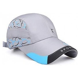 Visors Lightweight Quick-Drying Slim Sports hat Sun Protection Baseball Cap for Golf Bike Hiking Hunting Fishing. - Gray - C7...