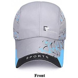 Visors Lightweight Quick-Drying Slim Sports hat Sun Protection Baseball Cap for Golf Bike Hiking Hunting Fishing. - Gray - C7...