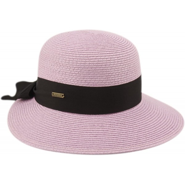 Sun Hats Women's Paper Braid Hat with Dimensional Brim - Lavender - CC18E4250E7 $13.83