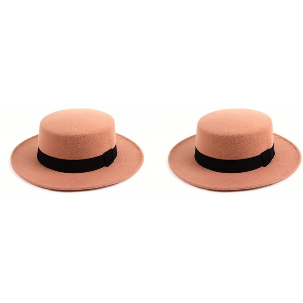 Fedoras Women's Felt Cordobes Hat 518HF - 2 Pcs Beige & Beige - CA1217CK4LL $27.31