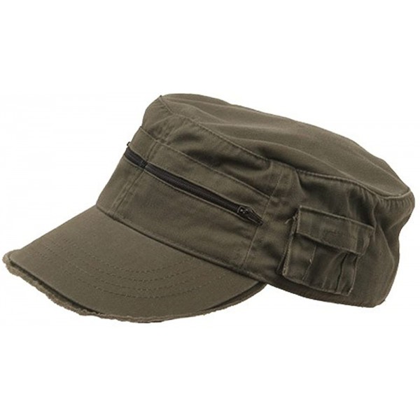 Baseball Caps Zippered Enzyme Army Cap - Olive - C1111QRJ59P $9.91