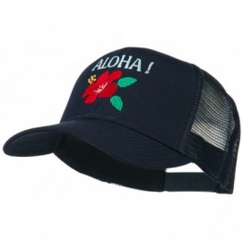 Baseball Caps Hawaii State Flower with Aloha Embroidered Trucker Cap - Blue - C311LJVFS3P $17.68