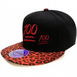 Baseball Caps Leopard Emoji 100 Snpaback Caps - Black/Red - C011VMRNP8V $14.77