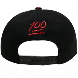Baseball Caps Leopard Emoji 100 Snpaback Caps - Black/Red - C011VMRNP8V $14.77