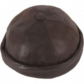 Baseball Caps Irish Faux Leather No Bill Fashion Sexy Club Ball Cap Baseball Hat Truckers - Darkbrown - C3185E3CYC8 $17.78