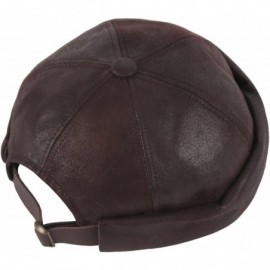 Baseball Caps Irish Faux Leather No Bill Fashion Sexy Club Ball Cap Baseball Hat Truckers - Darkbrown - C3185E3CYC8 $17.78