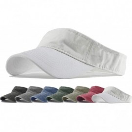 Visors Sports Sun Visor Hats Twill Cotton Ball Caps for Men Women Adults Kids - 1 White - CX18RZNX3GA $23.89