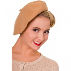 Skullies & Beanies Claire Vintage Retro Beret Hat - Champagne - C212N228U7Q $16.68