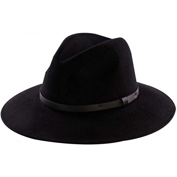 Fedoras Wide Brim Wool Fedora Hat Men Women Felt Hats Outback Panama Crushable Caps Great - Black - CZ18IISDY00 $19.32