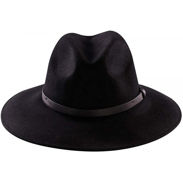 Wide Brim Wool Fedora Hat Men Women Felt Hats Outback Panama Crushable ...
