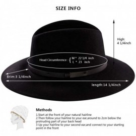 Fedoras Wide Brim Wool Fedora Hat Men Women Felt Hats Outback Panama Crushable Caps Great - Black - CZ18IISDY00 $19.32