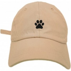 Baseball Caps Dog Paw Style Dad Hat Washed Cotton Polo Baseball Cap - Khaki - CB188OI7TY9 $33.60