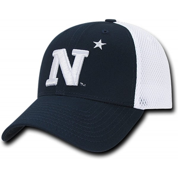Baseball Caps United States Naval Academy USNA Midshipmen Mesh Structured Flex Baseball Fitted Ball Cap Hat Navy Blue - CY18D...