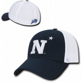 Baseball Caps United States Naval Academy USNA Midshipmen Mesh Structured Flex Baseball Fitted Ball Cap Hat Navy Blue - CY18D...