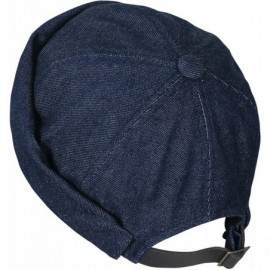 Skullies & Beanies Howels Denim Cotton Short Beanie Strapback Casual Hat Soft Cap - Dark Blue - CB188Q6TCEL $23.01