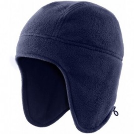 Skullies & Beanies Mens Womens Warm Fleece Beanie Earflap Winter Hat Outdoor Skull Caps - Navy Blue - CM18ITTSRSG $12.44