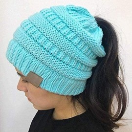 Skullies & Beanies Women Fashion Casual Crochet Knit Hats Skullies Beanie Hat Winter Warm Cap Skullies & Beanies - Blue - CW1...