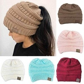Skullies & Beanies Women Fashion Casual Crochet Knit Hats Skullies Beanie Hat Winter Warm Cap Skullies & Beanies - Blue - CW1...