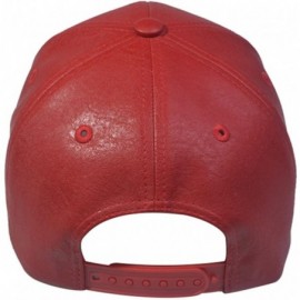 Baseball Caps PU Leather Plain Baseball Cap - Unisex Hat for Men & Women - Adjustable & Structured for Max Comfort - Red - CP...