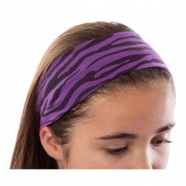 Headbands Set of 3 2.5 Inch Zebra Print Cotton Stretch Headband (Pink/Purple/Blue) - Pink/Purple/Blue - CN11CRLJC6Z $9.97