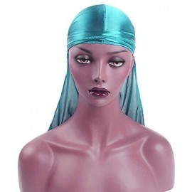 Skullies & Beanies Unisex Silk Durag Headwraps Sweat Wicking Beanie Turbans Extra Long Tail Wide Straps African Headwear - CP...