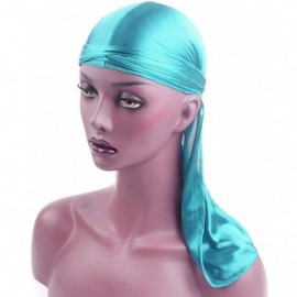 Skullies & Beanies Unisex Silk Durag Headwraps Sweat Wicking Beanie Turbans Extra Long Tail Wide Straps African Headwear - CP...