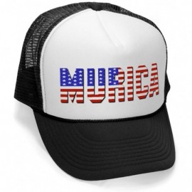 Baseball Caps Murica Fourth of July USA - 4th America Patriot Mesh Trucker Cap Hat Cap- Black - C211K0UUCMN $7.88