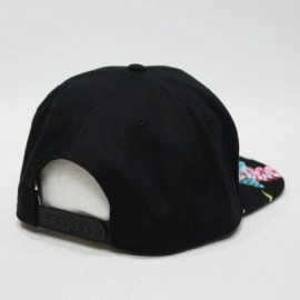 Baseball Caps Premium Plain Cotton Twill Adjustable Flat Bill Snapback Hats Baseball Caps - Hawaiian/Black/Black - CD186DZM3Y...
