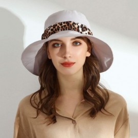 Sun Hats Cotton Packable Summer Protection Foldable - Leopard Print-light Grey - C8196Y0G8T9 $13.30