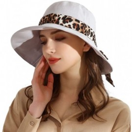 Sun Hats Cotton Packable Summer Protection Foldable - Leopard Print-light Grey - C8196Y0G8T9 $13.30