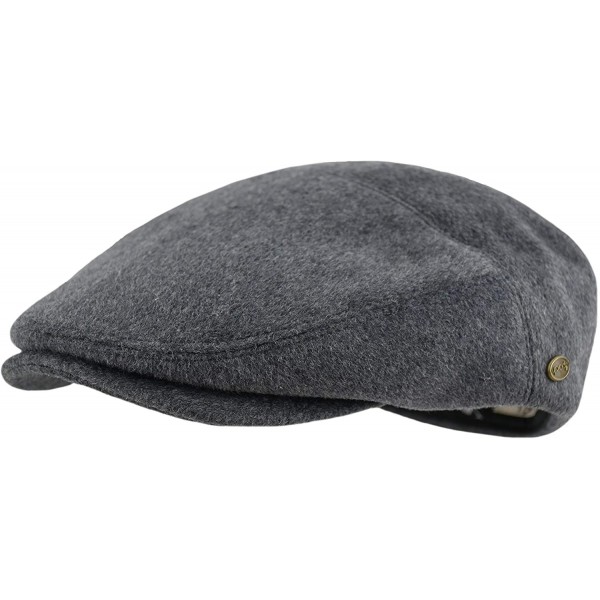 Newsboy Caps Premium Men's Wool Newsboy Cap SnapBrim Thick Winter Ivy Flat Stylish Hat - 3009-gray Plain - CY18Y8LYUC6 $29.34