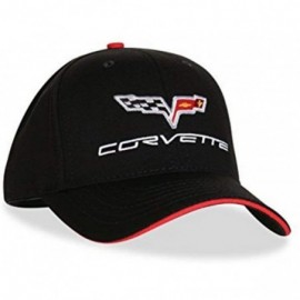 Baseball Caps Hat Embroidered Logo Sports Baseball Cap Fit for C6 with Sporty Red Trim Motor Hat Baseball Hat - CT18YOQTKYG $...