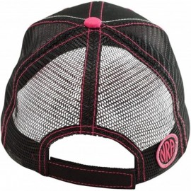 Baseball Caps Ladies Circle Logo Black & Pink Mesh Back Cap - Officially Licensed - CO18C5MAQWH $20.57