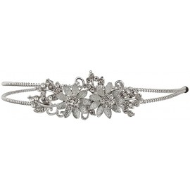 Headbands Caviar Floral Flower Pave Crystal Stretch Bride Bridal Bridesmaid Wedding Headband. - SILVER/CRYSTAL - C9127ZWWH71 ...