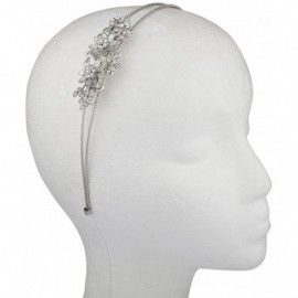 Headbands Caviar Floral Flower Pave Crystal Stretch Bride Bridal Bridesmaid Wedding Headband. - SILVER/CRYSTAL - C9127ZWWH71 ...