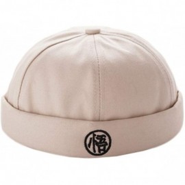 Skullies & Beanies Retro Rolled Cuff Skull Caps Brimless Beanie Hats for Men/Women - D-beige - C812I5XN5WP $18.82