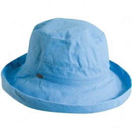 Sun Hats Women's Medium Brim Cotton Hat - Medium Blue - C911K2Q1H2T $34.00