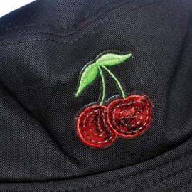 Bucket Hats Unisex Fashion Embroidered Bucket Hat Summer Fisherman Cap for Men Women - Cherry Black - C718SNHLW00 $10.96
