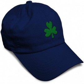 Baseball Caps Custom Soft Baseball Cap Shamrock Embroidery Dad Hats for Men & Women - Navy - CD18SLU9084 $13.96