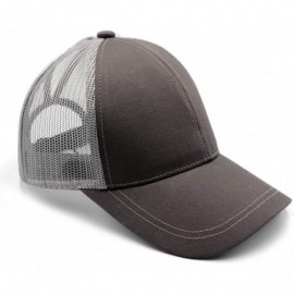 Baseball Caps Ponytail High Buns Ponycaps Baseball Adjustable - Mesh Dark Grey - CJ18HC6WG3M $12.56