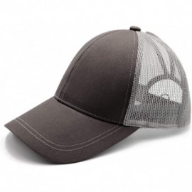 Baseball Caps Ponytail High Buns Ponycaps Baseball Adjustable - Mesh Dark Grey - CJ18HC6WG3M $12.56