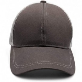 Baseball Caps Ponytail High Buns Ponycaps Baseball Adjustable - Mesh Dark Grey - CJ18HC6WG3M $12.56