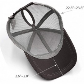 Baseball Caps Ponytail High Buns Ponycaps Baseball Adjustable - Mesh Dark Grey - CJ18HC6WG3M $12.56